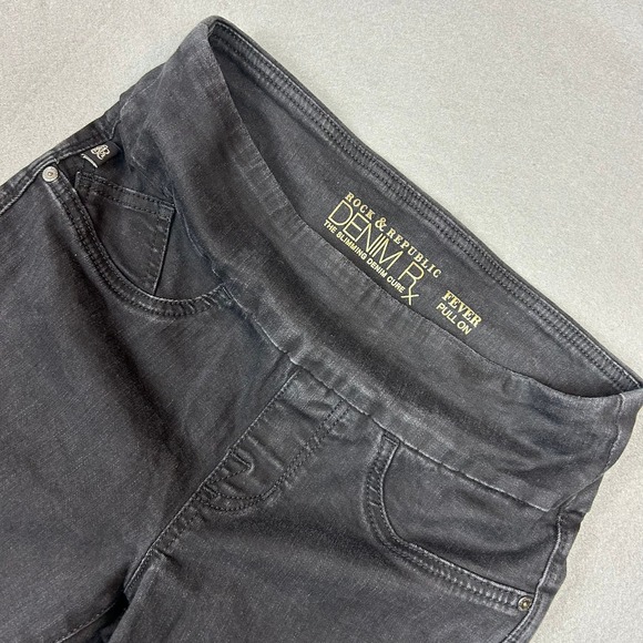 Rock & Republic Denim - Rock & Republic Jeans Fever Crop Pull On Slimming Women 6 Black